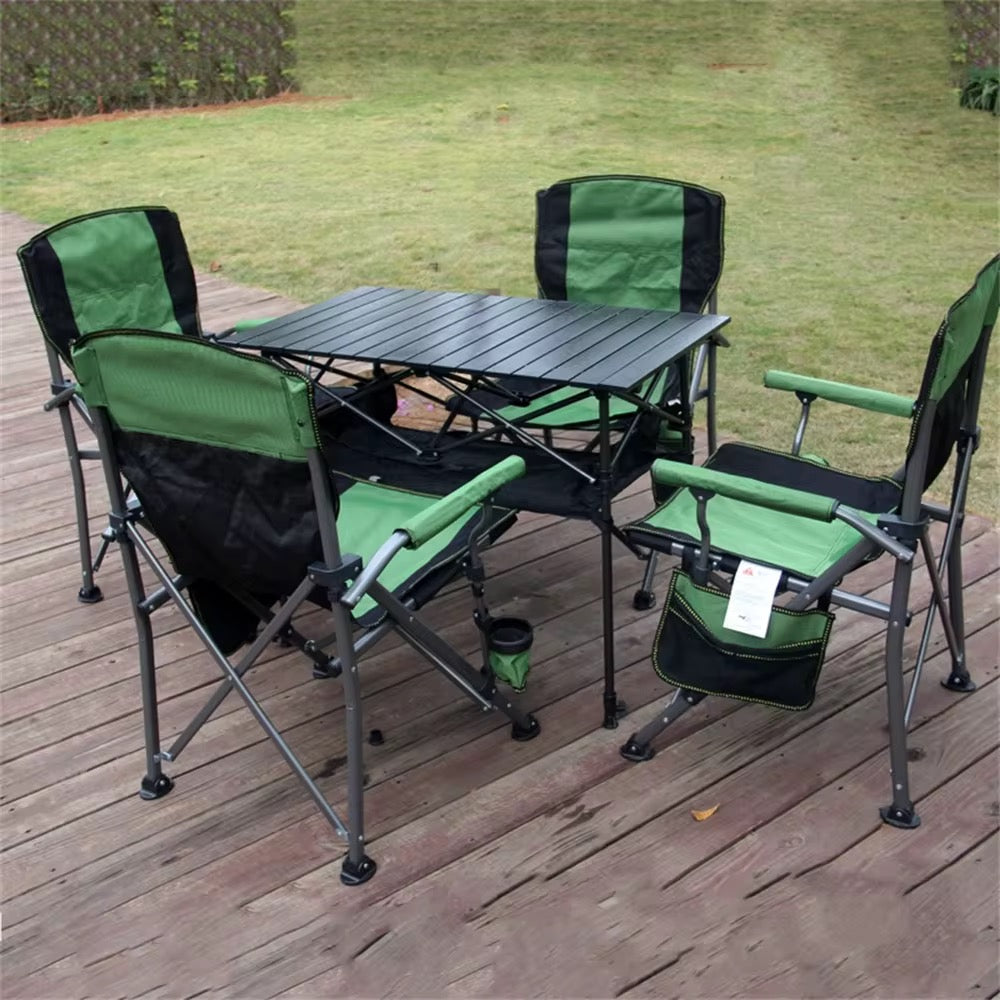 Foldable Table with 2 Heavy-Duty Camping Chairs – Portable Outdoor Dining Set