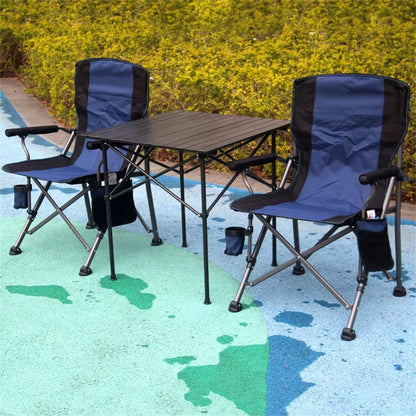 Foldable Table with 2 Heavy-Duty Camping Chairs – Portable Outdoor Dining Set