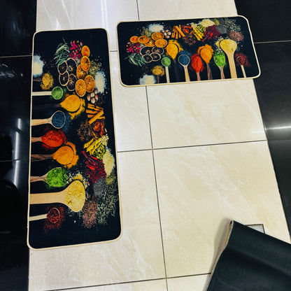 Rubber Bottom Kitchen Floor Mats Non Slip 2pcs Runner Rug Carpets for Kitchen Floor, Sink