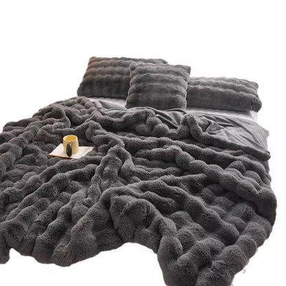 Soft bubble winter throw blanket plain size 6x6