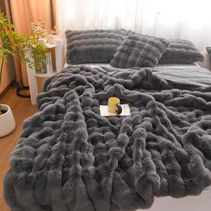 Soft bubble winter throw blanket plain size 6x6