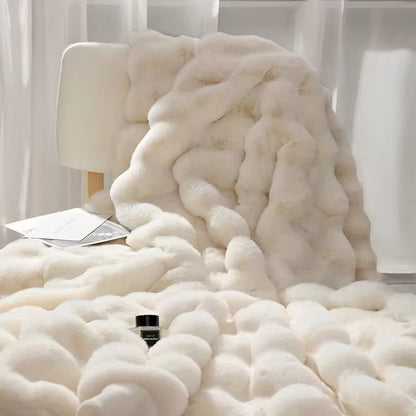 Soft bubble winter throw blanket plain size 6x6