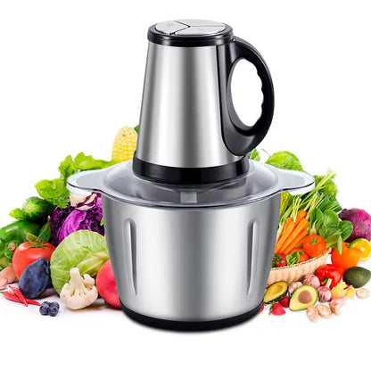 Stainless Steel Meat Blender Meat Mincer Grinder Electric Food Chopper For Meat Vegetables Fruits Nuts With 4 Sharp Blades, Meat Grinders With Bowl Heavy For Kitchen