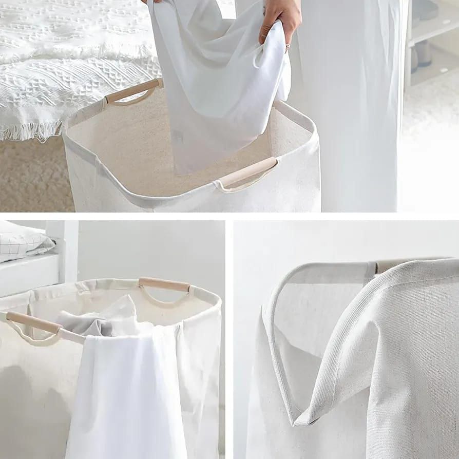 Large capacity  Laundry Hampers with bamboo Handles