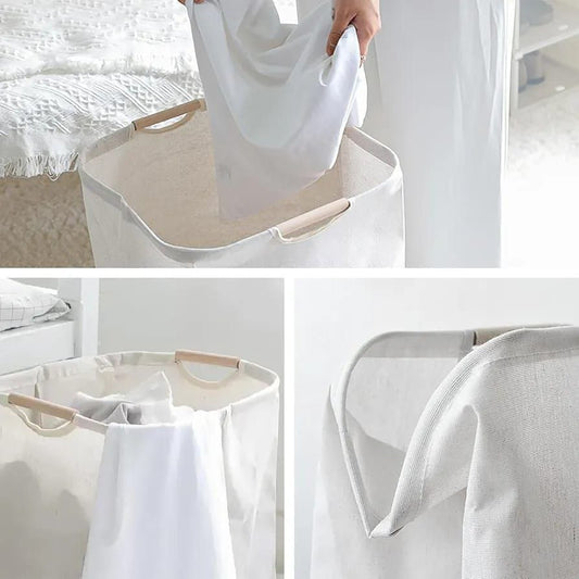 Large capacity  Laundry Hampers with bamboo Handles