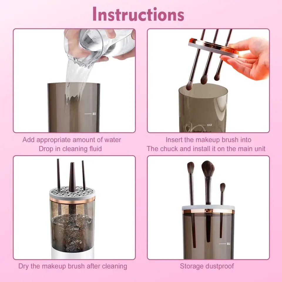 Automatic electric makeup brush cleaner