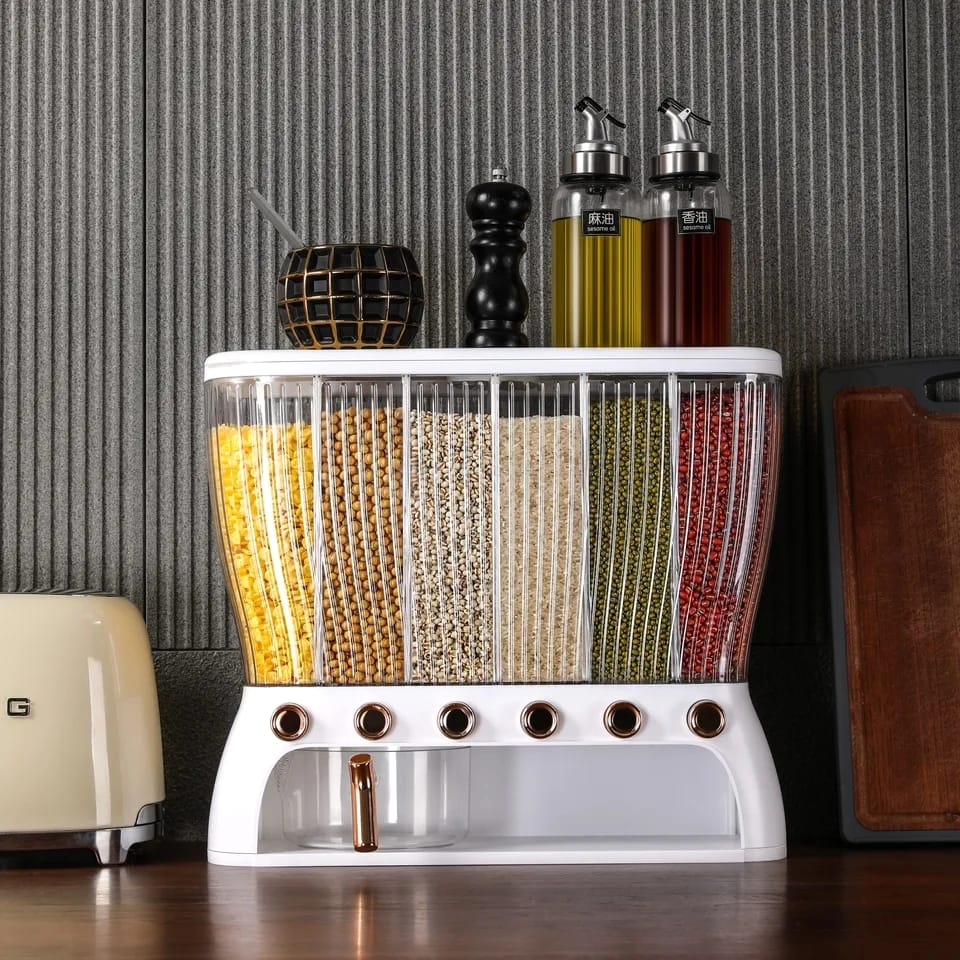 Acrylic Partitioned Rice Cereal Dispenser