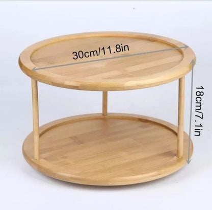 bamboo rotating spice rack