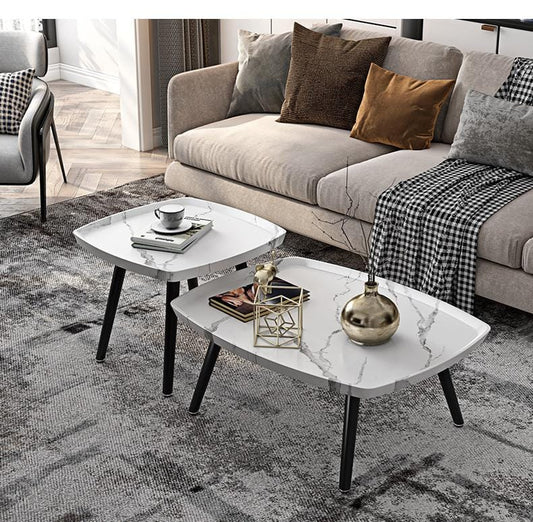 Elegant 2 Sets of Rectangular Nested Tables Creative Wooden Coffee Table