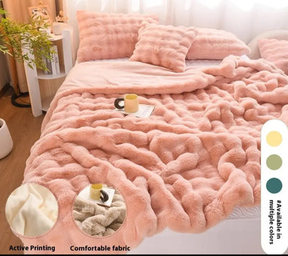 Soft bubble winter throw blanket plain size 6x6