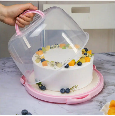 Plastic cake carrier and display.