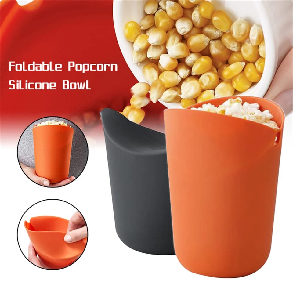 Popcorn Bucket Food Grade Silicone Foldable Microwave Popcorn Bucket Bowl