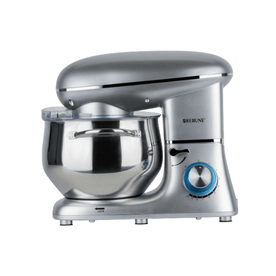 Rebune Electric Mixer, 7L Bowl with Handle, 6 Speed Settings for Whipping, Kneading and Mixing, 1300W