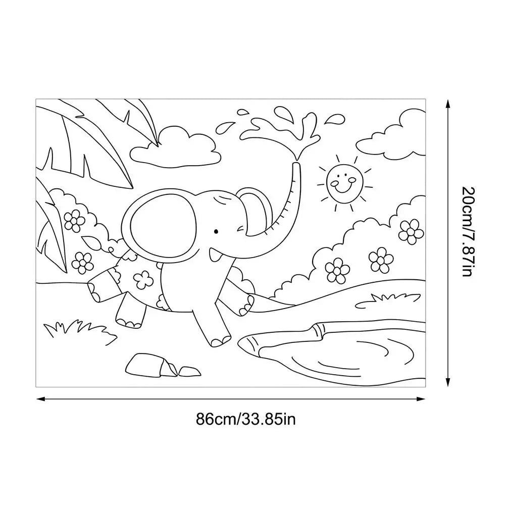 Children Coloring Paper Sticky Color Filling Paper Graffiti Scroll Coloring Paper Roll 200cm by 30cm
