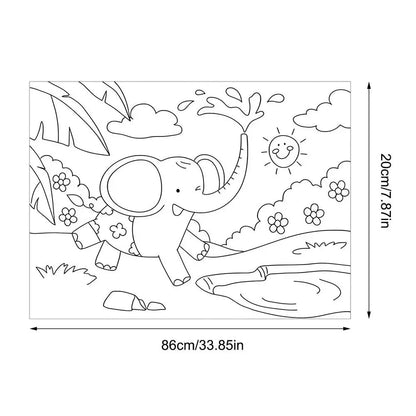 Children Coloring Paper Sticky Color Filling Paper Graffiti Scroll Coloring Paper Roll 200cm by 30cm