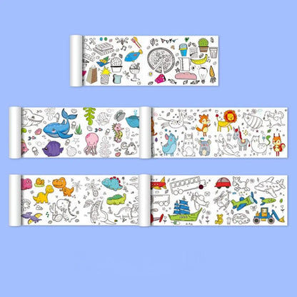 Art Wall Sticker Kids Gift Children Drawing Roll Color Filling Paper Scroll Children'S Drawing Scroll Blank Coloring Pages