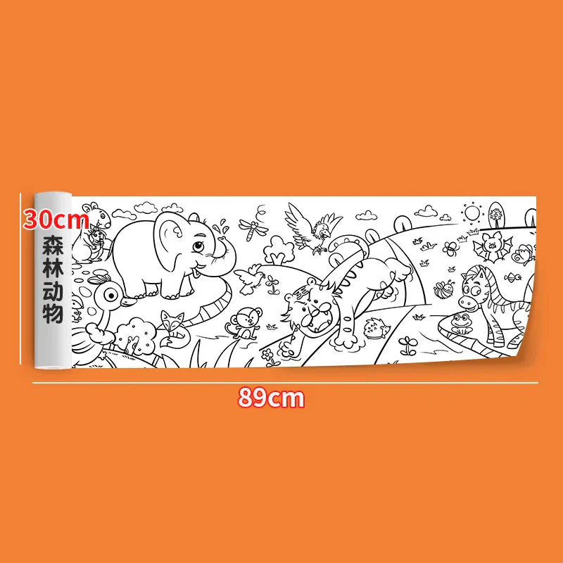 2pcs Children Drawing Roll Sticky Color Filling Paper