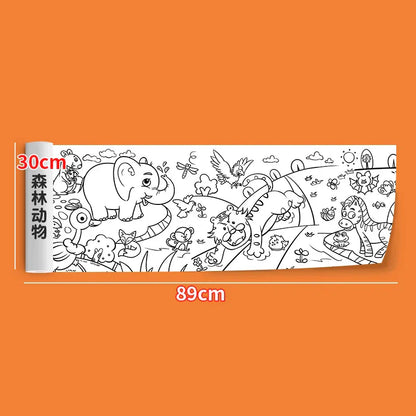 2pcs Children Drawing Roll Sticky Color Filling Paper