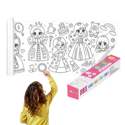Children's Drawing Roll Coloring Paper Roll for Kids, Drawing Roll of Paper for Kids Art Sticky Wall Coloring Stickers
