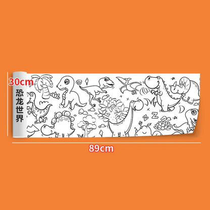 2pcs Children Drawing Roll Sticky Color Filling Paper