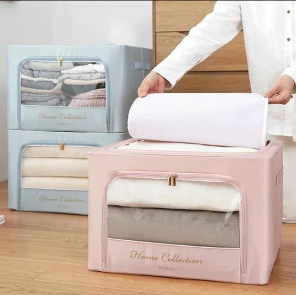 Satin wardrobe closet clothes storage organizer