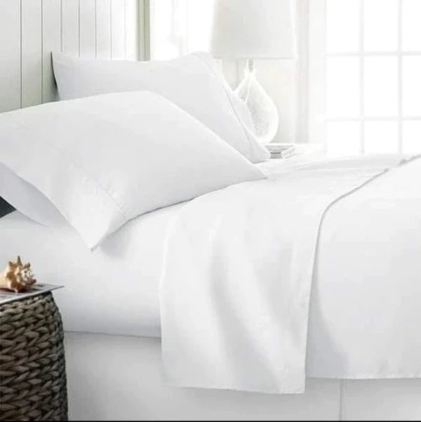 White plain cotton bedsheets 7*8ft
