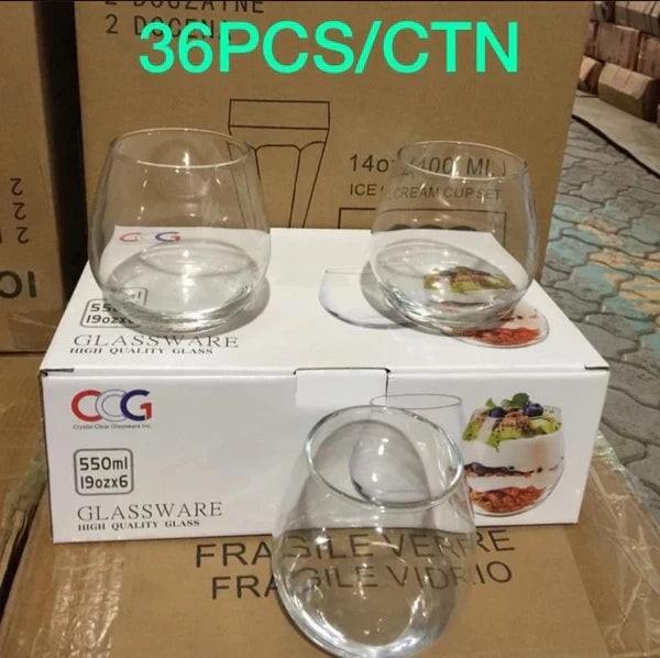 6pcs 550ml Stemless wine glasses