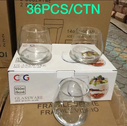 6pcs 550ml Stemless wine glasses
