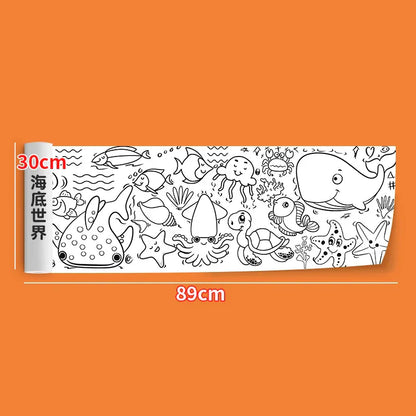 2pcs Children Drawing Roll Sticky Color Filling Paper