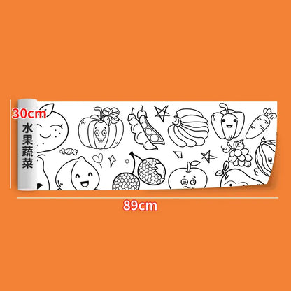 2pcs Children Drawing Roll Sticky Color Filling Paper