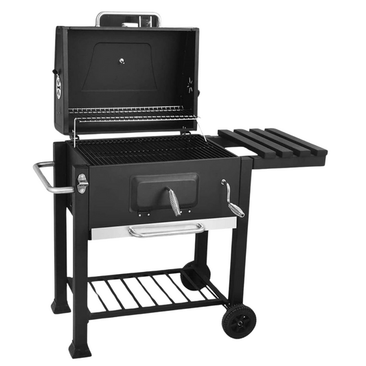 Outdoor Garden Barbecue Grill – Large Portable Charcoal BBQ Trolley with Lid & Wheels