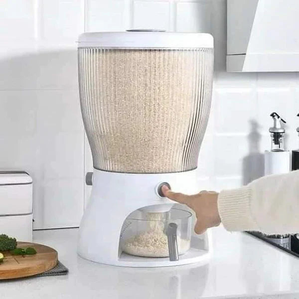 Partitioned Cereals Dispenser Restocked in White and Green