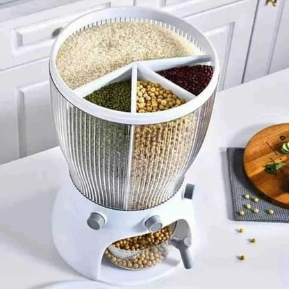 Partitioned Cereals Dispenser Restocked in White and Green