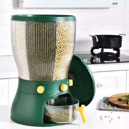 Partitioned Cereals Dispenser Restocked in White and Green
