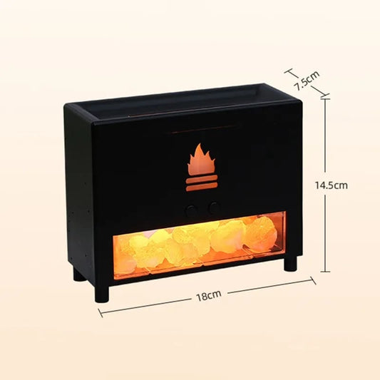 Flame Aromatherapy Salt Stone Air Humidifier USB Essential Oil Diffuser