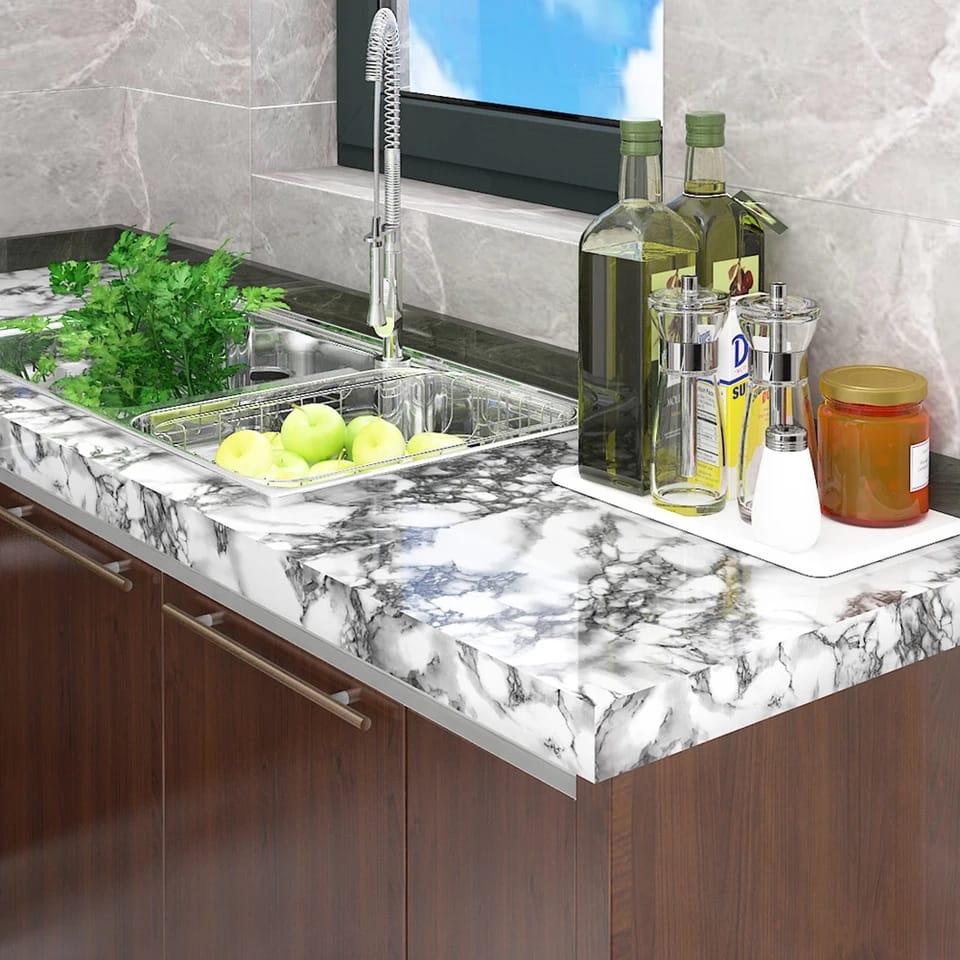 Self adhesive marble contact paper