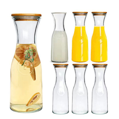 Glass carafe with bamboo Lids