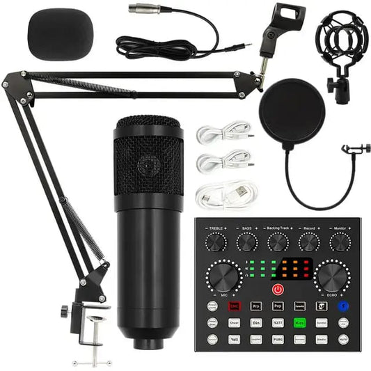 BM800 Condenser Microphone with V8 sound card for Live recording
