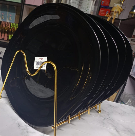 6pc Signature Square black Dinner Plates