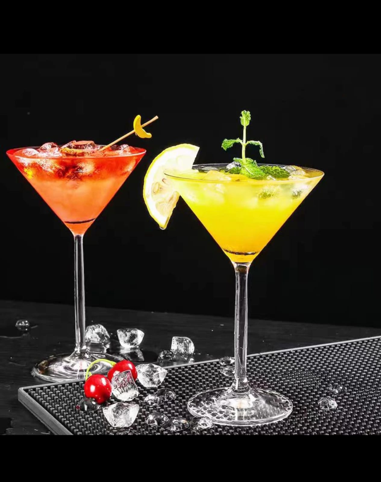 Martini Glasses Set of 6  Hand-Blown Crystal Cocktail Goblets (190ml)