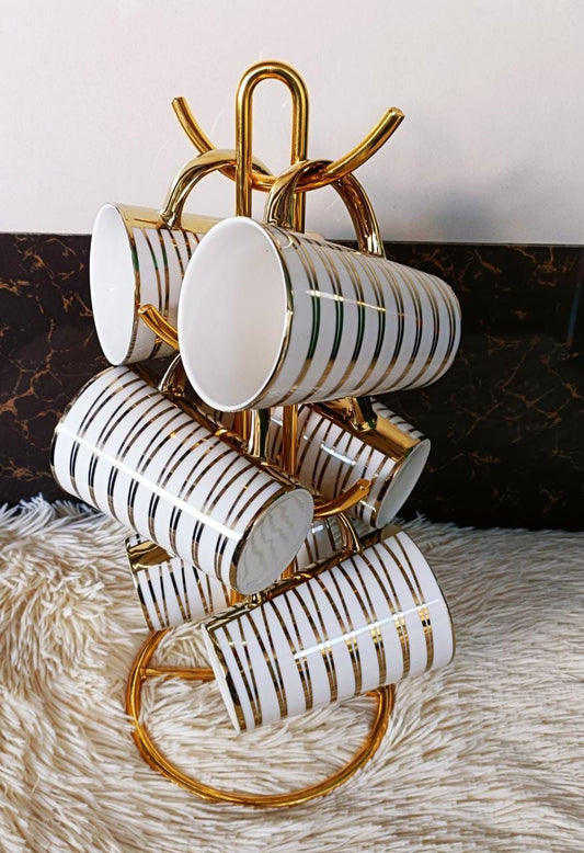 Gold ceramic mugs