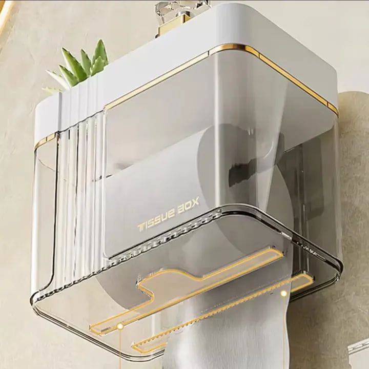Luxury gold plated wall mounted tissue box