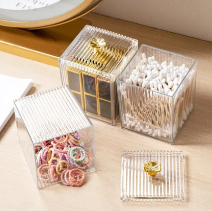 Transparent Acrylic Cotton Swab Storage Box