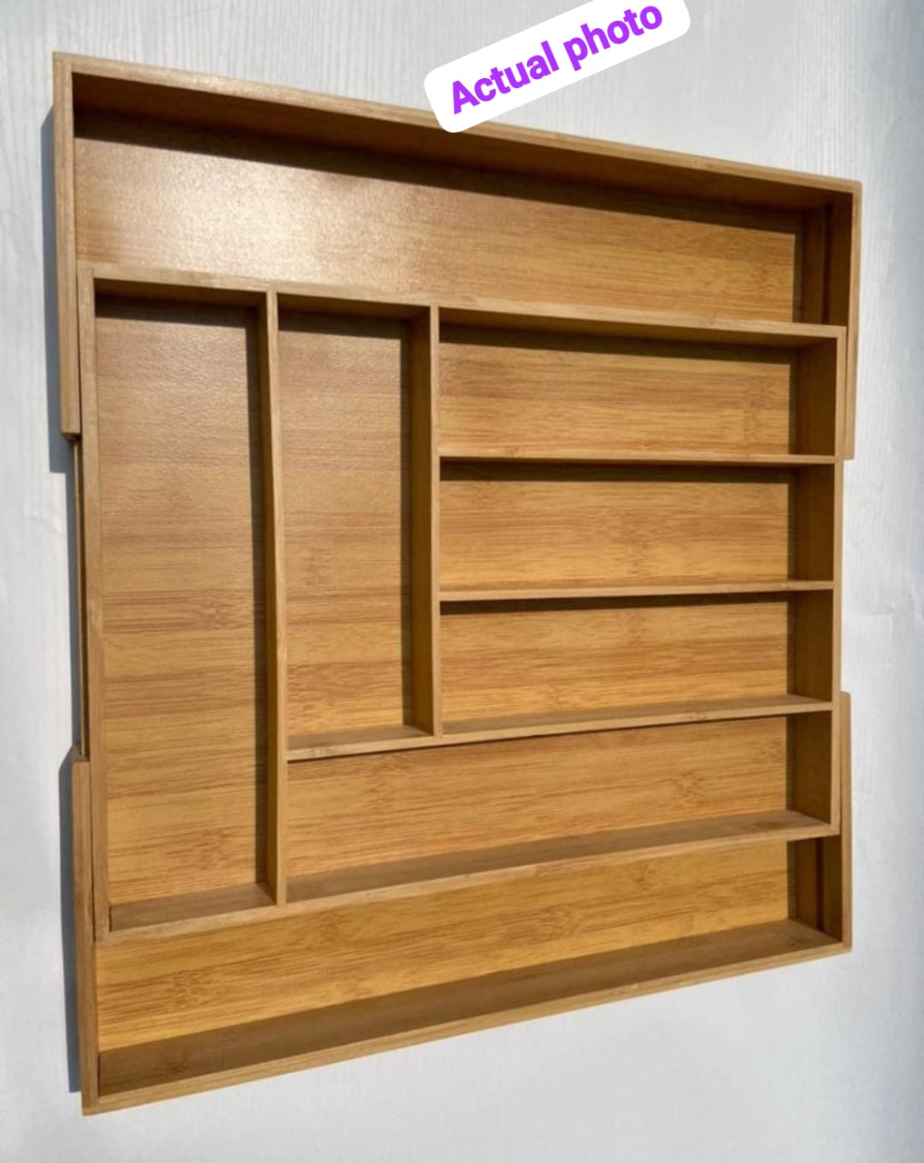 Multifunctional Big Bamboo Expandable Cutlery Drawer Organizer – 42×50cm