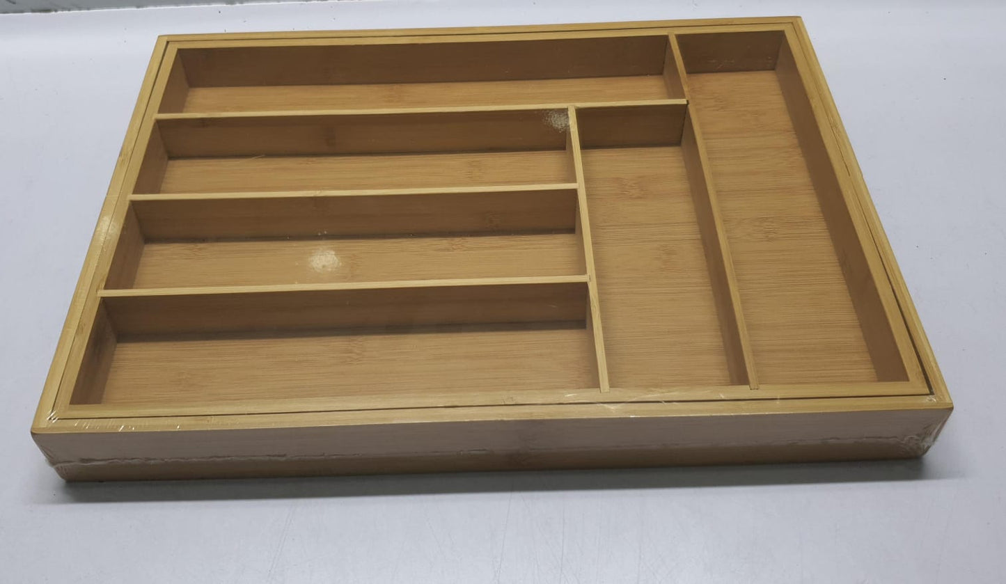 Multifunctional Big Bamboo Expandable Cutlery Drawer Organizer – 42×50cm