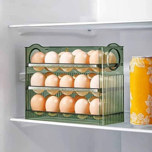 AutoFlip Fridge Egg Storage Plastic Box