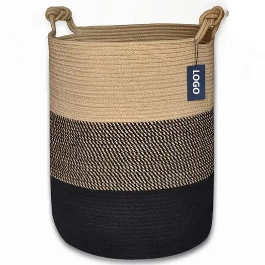 Large Cotton Rope Storage Basket with Handles