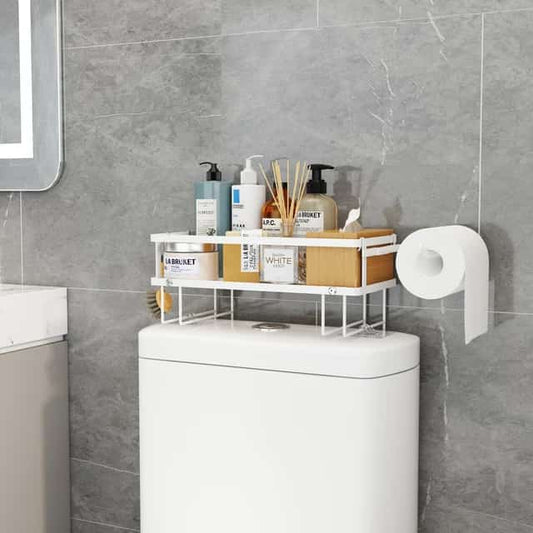 Single Layer Bathroom Toilet Rack with Tissue Holder
