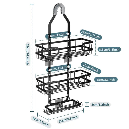 Premium Wall-Mounted Shower Organizer Rack