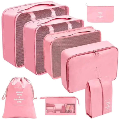 8-Piece Luggage Travel Organizer Set with Toiletry Case